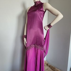 Purple floor-length gown